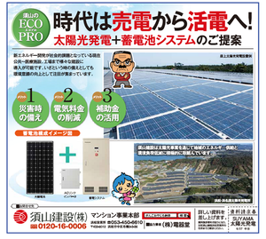 太陽光発電と蓄電池システムの広告が中日新聞に掲載されます
