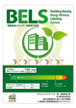 ZEBに関する補助金交付が決定・BELS認証を第三者機関より取得しました。